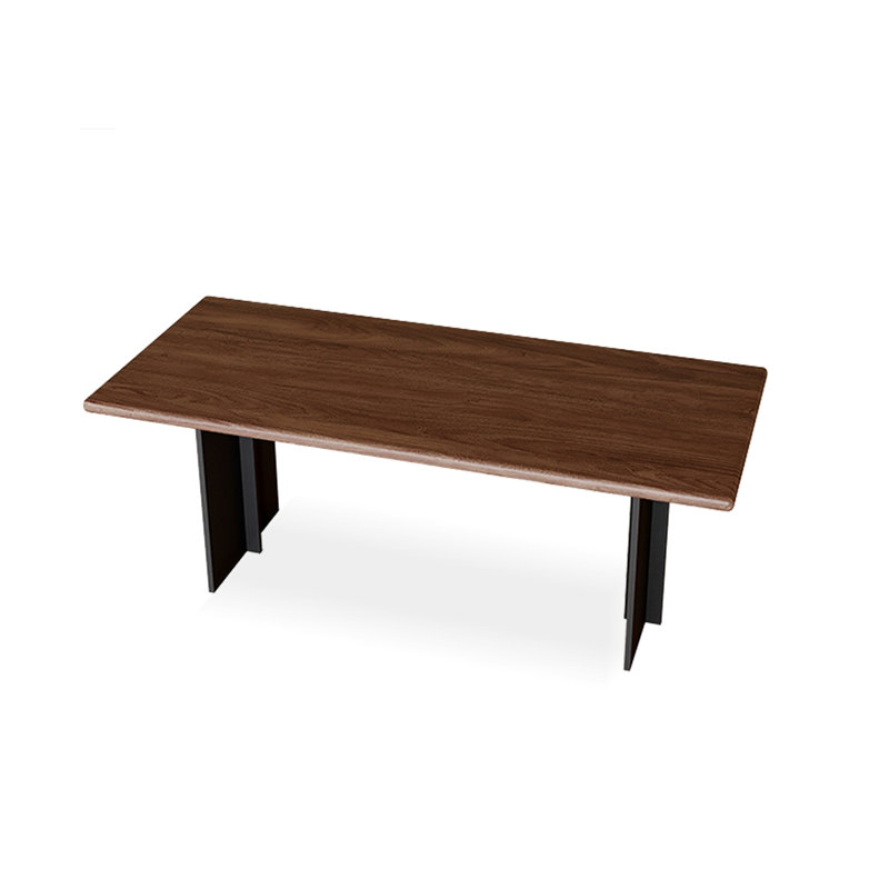 Nordic Retro Walnut Rectangular Dining Table, 29.53”H x 62.99”L x 31.50”W
