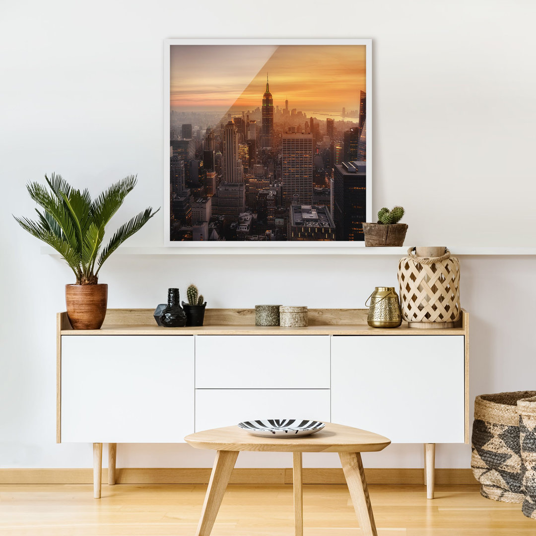 Gerahmtes Poster Manhattan Skyline Evening Mood