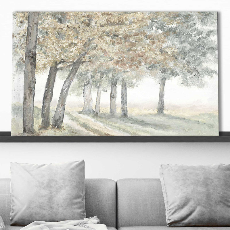 " Golden Trees " Painting Print, 30" W x 18" H, Wrapped Canvas