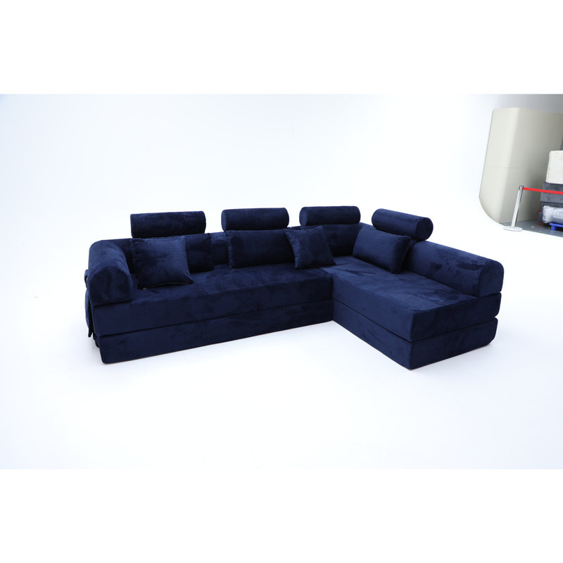 Canapé modulaire en L, Bleu