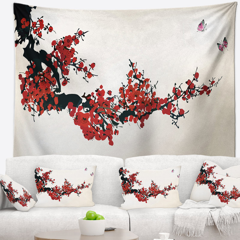 Tapisserie d'hiver florale, H 50 po x l 60 po