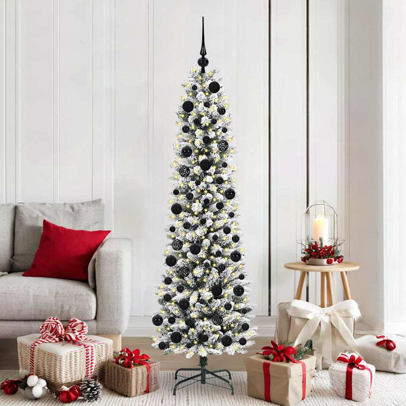 Artificial Christmas Tree with 300 LEDs, Black, 5.91' H