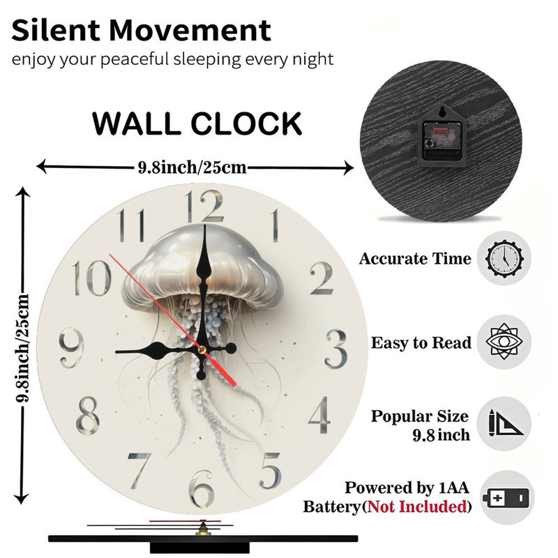 Horloge murale méduse