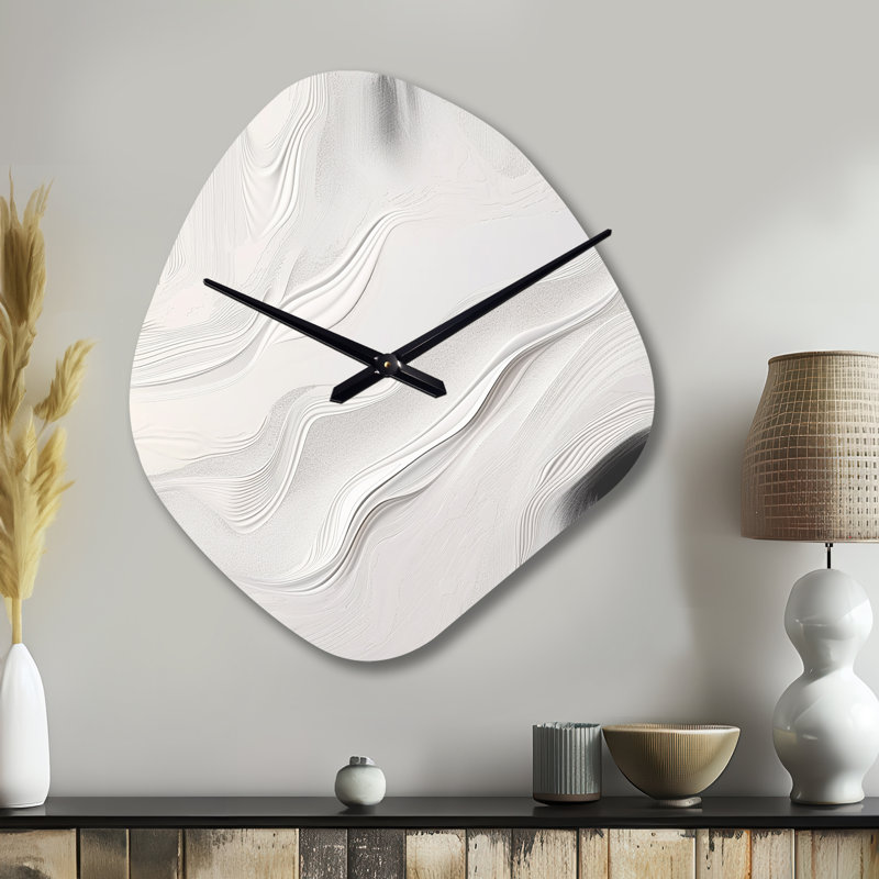 Horloges murales asymétriques en métal blanc et gris V - horloge murale, Petit