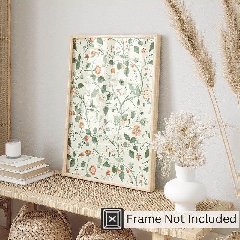 Botanical Spring Floral Pattern II Cottage Unframed Art Print, 30" H x 20" W