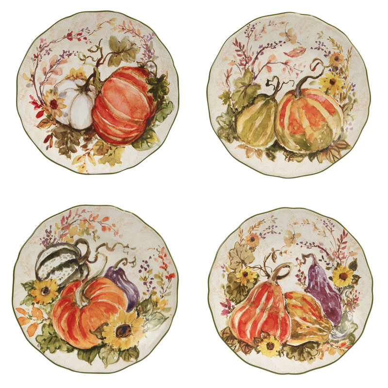 Ensemble de 4 assiettes à dessert Harvest Morning