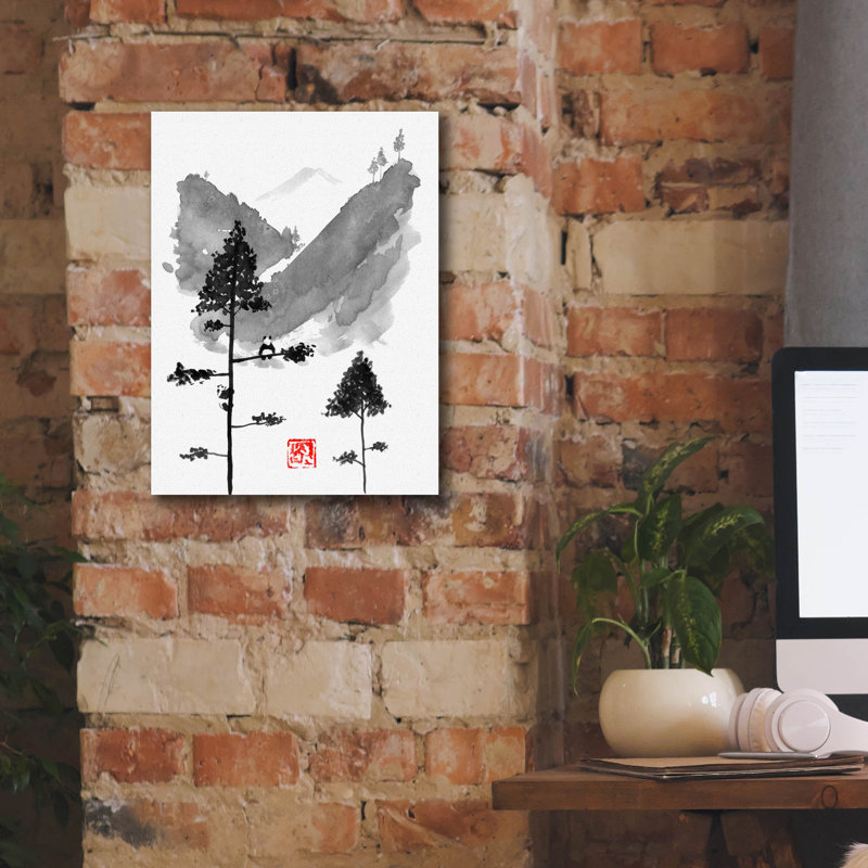 «Pandas pensé» par Pechane, art mural sur toile, H 16 po x l 12 po