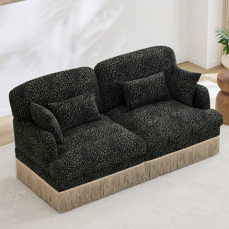Canapé Comfy Chenille Leopard, Noir