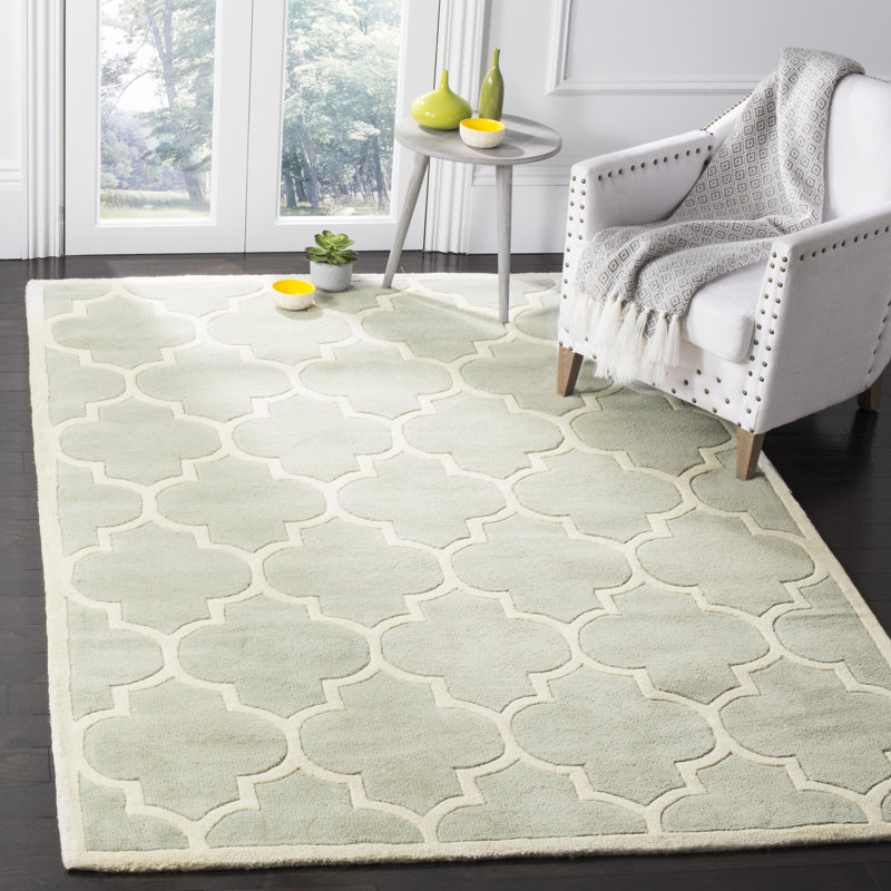 Carolene Hand Tufted Wool Geometric Rug, Rectangle 5' x 8'