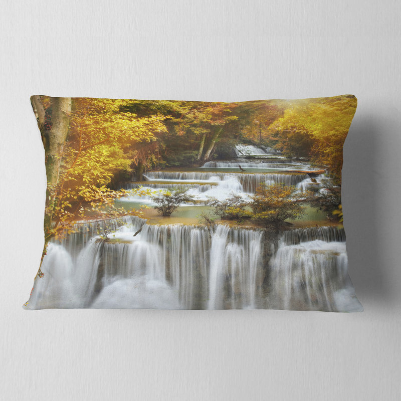  Coussin abstrait Abstract Autumn Huai Mae Kamin Waterfall