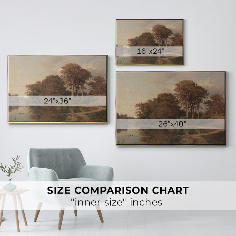 «Vintage Landscape - CECIX» sur toile, Or, H 25 po x l 37 po