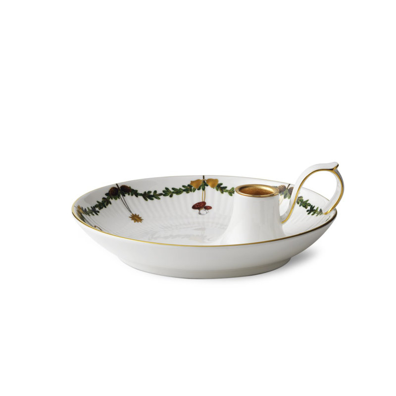 Star Fluted Christmas Porcelain Dish
