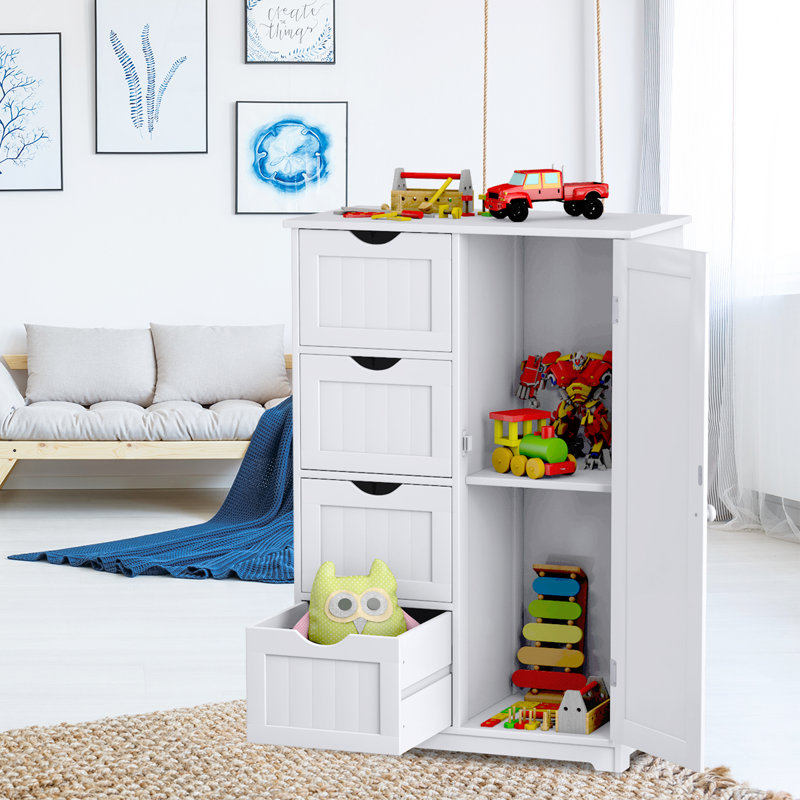 Medrano Freestanding Bathroom Cabinet, White