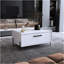 Table basse H 15,6 po, 1 tablette, 4 pieds, blanc-776925678