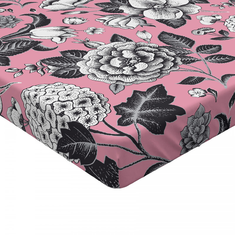 Microfiber Floral Fitted Sheet, Queen Fitted Sheet