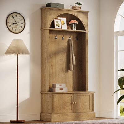 Arbre d'entrée avec banc et rangement pour chaussures, banc d'entrée 4 en 1 avec portemanteau