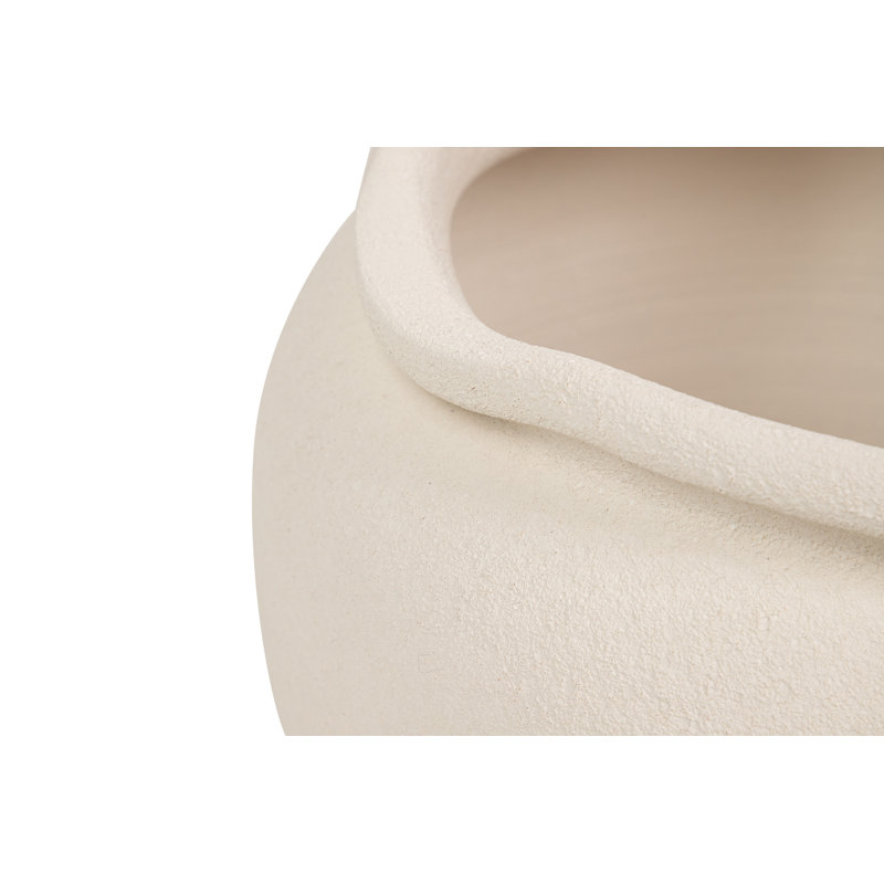 Ceramic Pot, Beige, 28cm H x 31cm W x 31cm D
