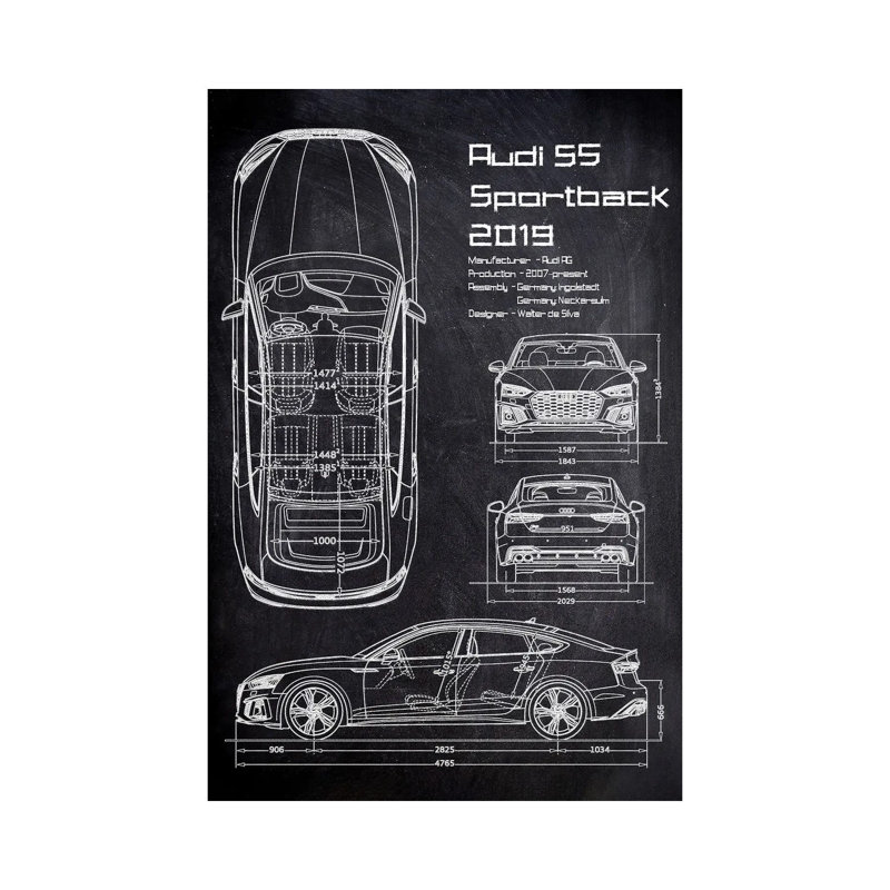 Audi S5 Sportback 1 Piece Wall Art on Canvas, 101.6 cm H x 66.04 cm W x 1.91 cm D, Wrapped Canvas