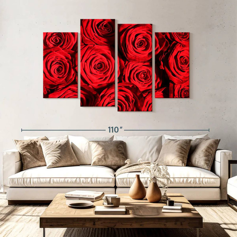 Harnek Stunning Red Roses, 54" H x 84" W