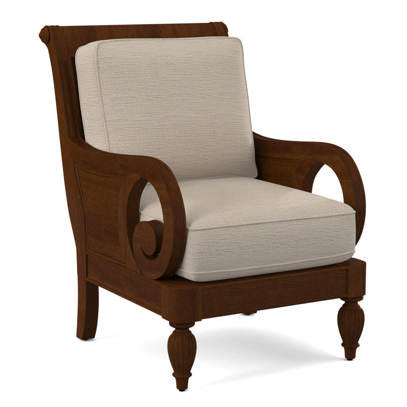 Grand View 71.12Cm Wide Armchair, Gray Sugar Performance; 0863-84, Coffee Finish
