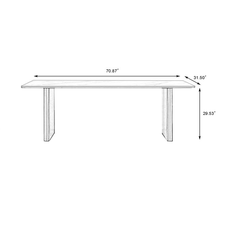 Table de salle à manger Brockton, H 29,53 po x L 70,87 po x l 31,5 po