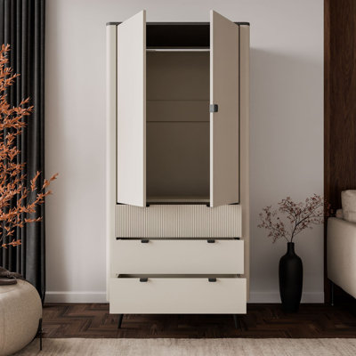 2 Door Glass Wardrobe