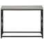 Table contemporaine en stratifié gris - base en métal noir, cadre d'entrée étroit