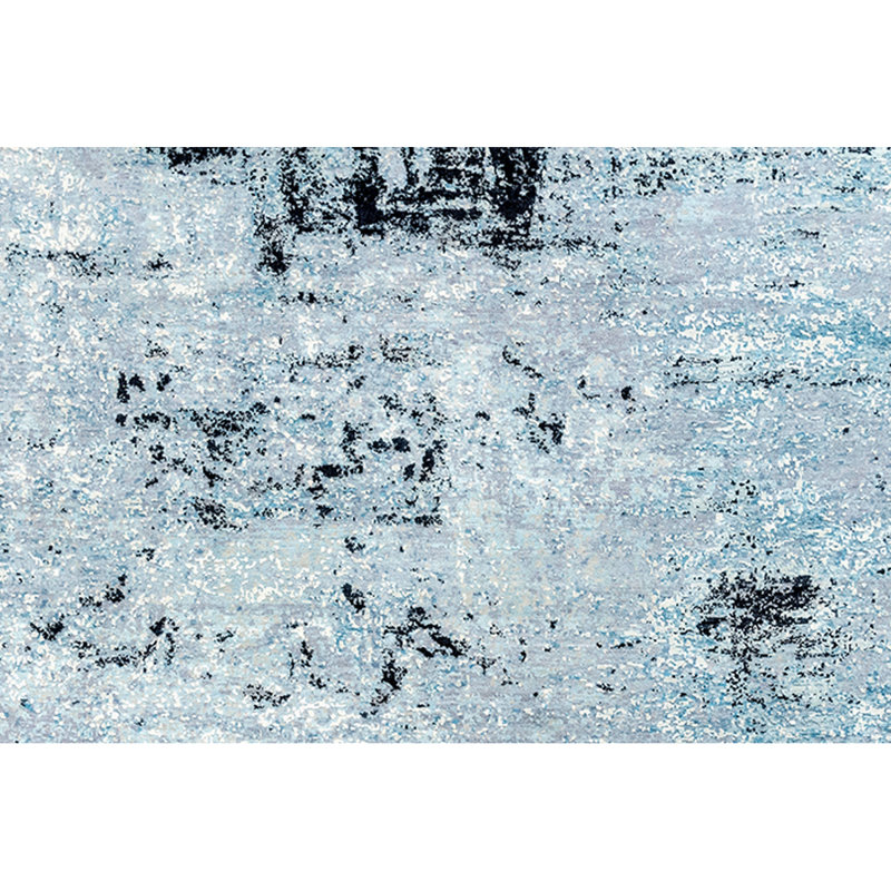 Hand-Knotted High-Quality Blue and Silver Area Rug