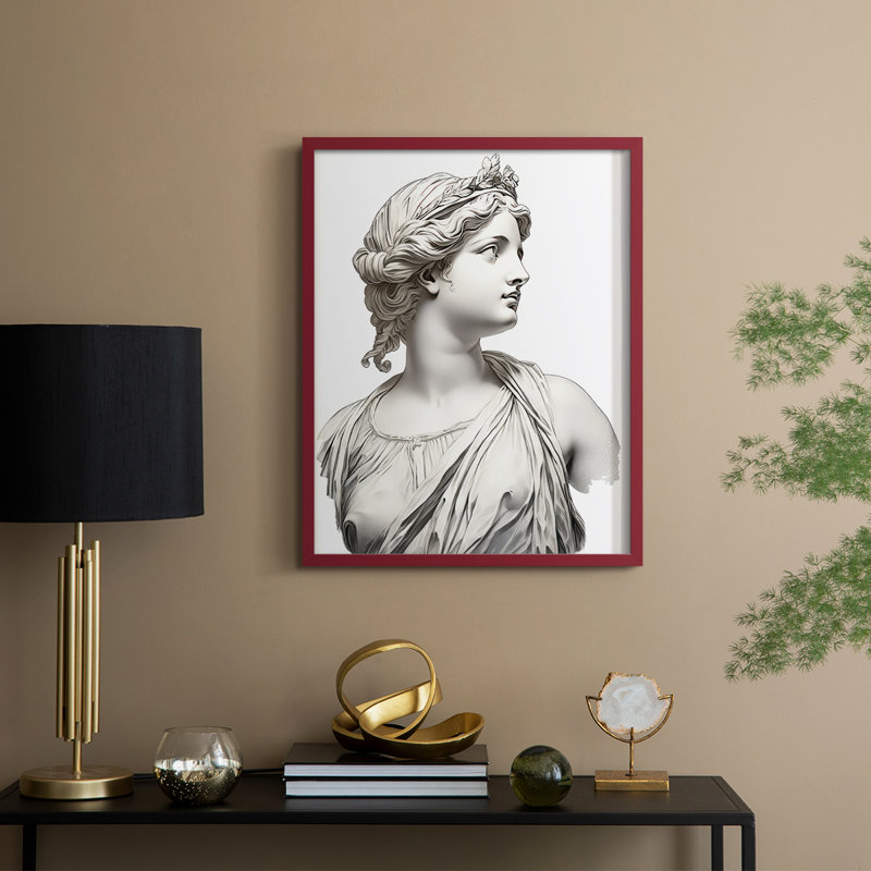 WOMEN Series VI - reproduction encadrée de qualité supérieure - prête à être accrochée - aucun clou requis, Rouge
