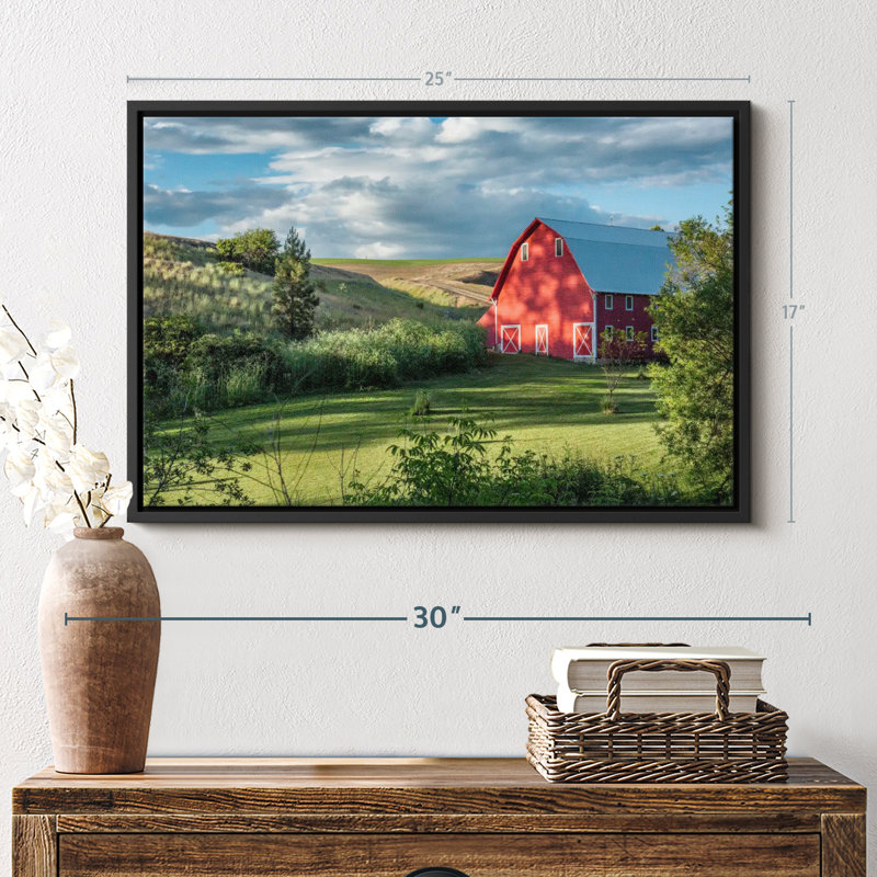 Nature, reproduction d'art sur toile "Grange rouge dans la campagne du Palouse", H 17 po x l 25 po