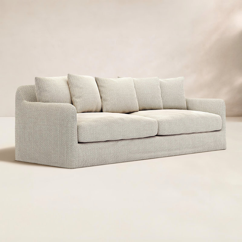 92'' Wide Wood Patio Sofa with Cushions, Faye Sand
