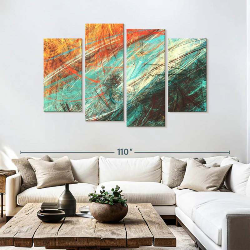 Avery Elemental Clash Abstract, 54" H x 84" W