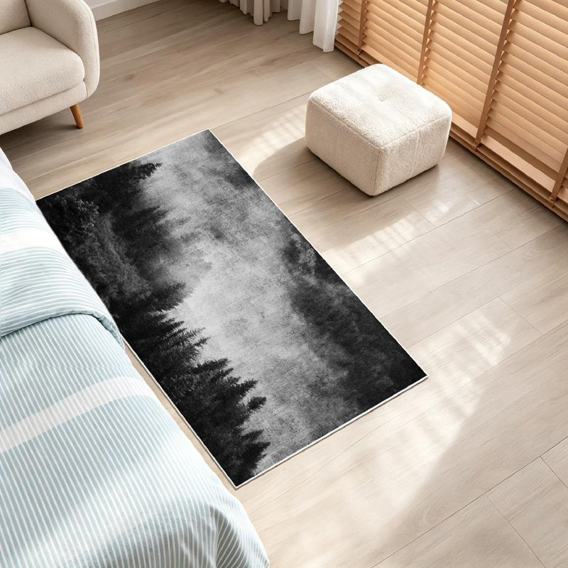 Tapis noir Washington Trees, Rectangle 32" x 47"