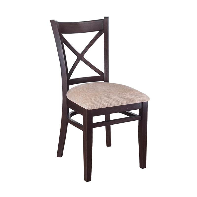 Gambrel 18'' H Faux Leather Upholstered Beech Side Chair, Walnut