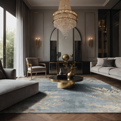 Silky Soft Plush Blue Area Rug