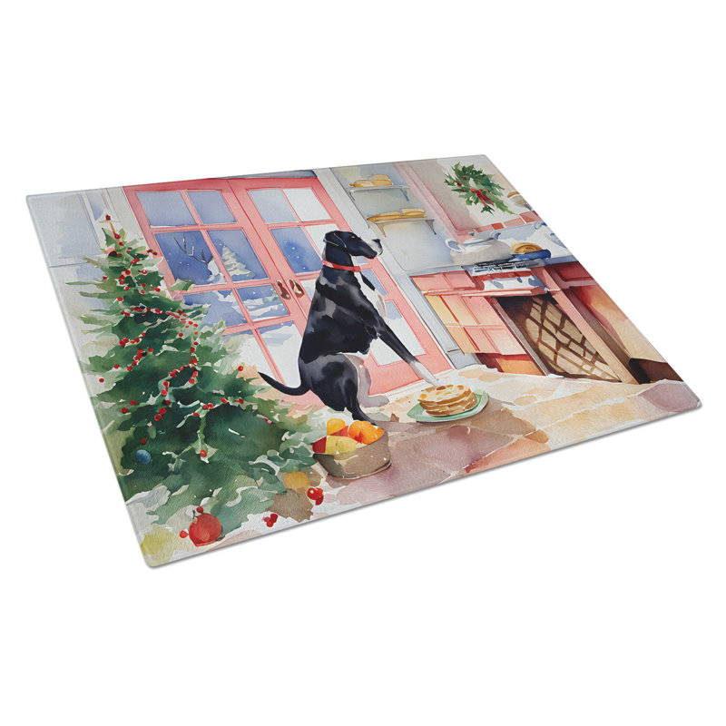 Great Dane Christmas Cookies Glass Cutting Board