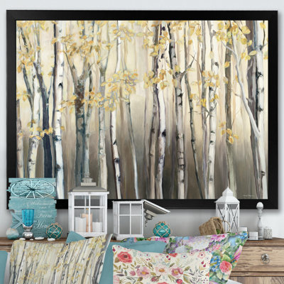 «Golden Birch Forest I», reproduction sur toile encadrée