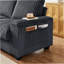 71"  Sofa Plush Corduroy Square Storage Armrest USB Port-18394115