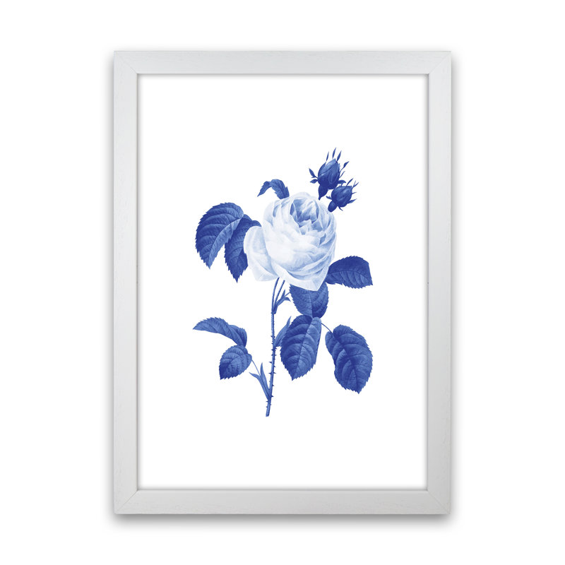 Blue Botanic I - Print, White Framed, 34cm H x 25cm W x 3cm D