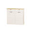 Armoire de rangement blanche avec 2 tiroirs, 1 tablette inclinable et tablettes - look moderne pour espace de porte de rangement
