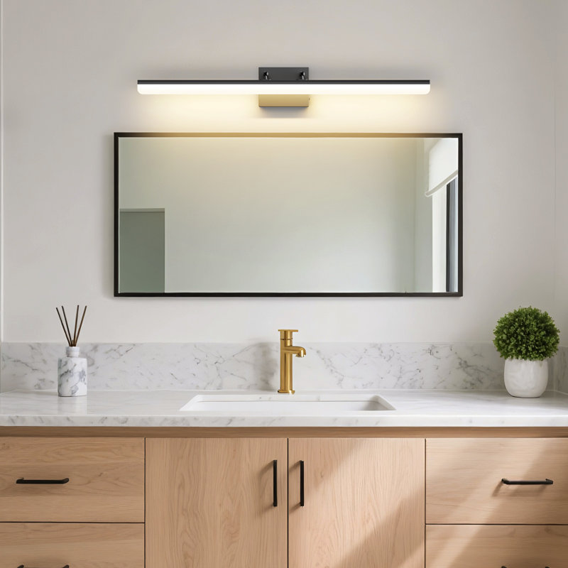 Barre de salle de bain 32 W à DEL à intensité variable 32 W, 5 températures de couleur réglables, Noir mat