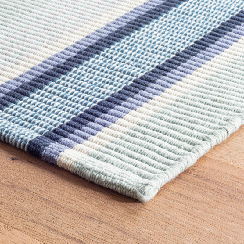 Barbados Stripe Handwoven Cotton Rug, Rectangle 5' x 8'