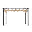 Sunjoy Naples Outdoor Pergola 9 x 12 ft. Patio Black Steel Frame Pergola with Retractable Beige Canopy Shade for Backyard-47916317