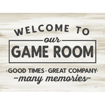 «Welcome To Our Game Room» sur toile par Lux + Me Designs