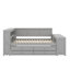Lit de jour double avec lit gigogne et tablettes de rangement, cadre de lit d'angle en bois avec station de charge, lumière DEL, bureau et armoire-1227460592