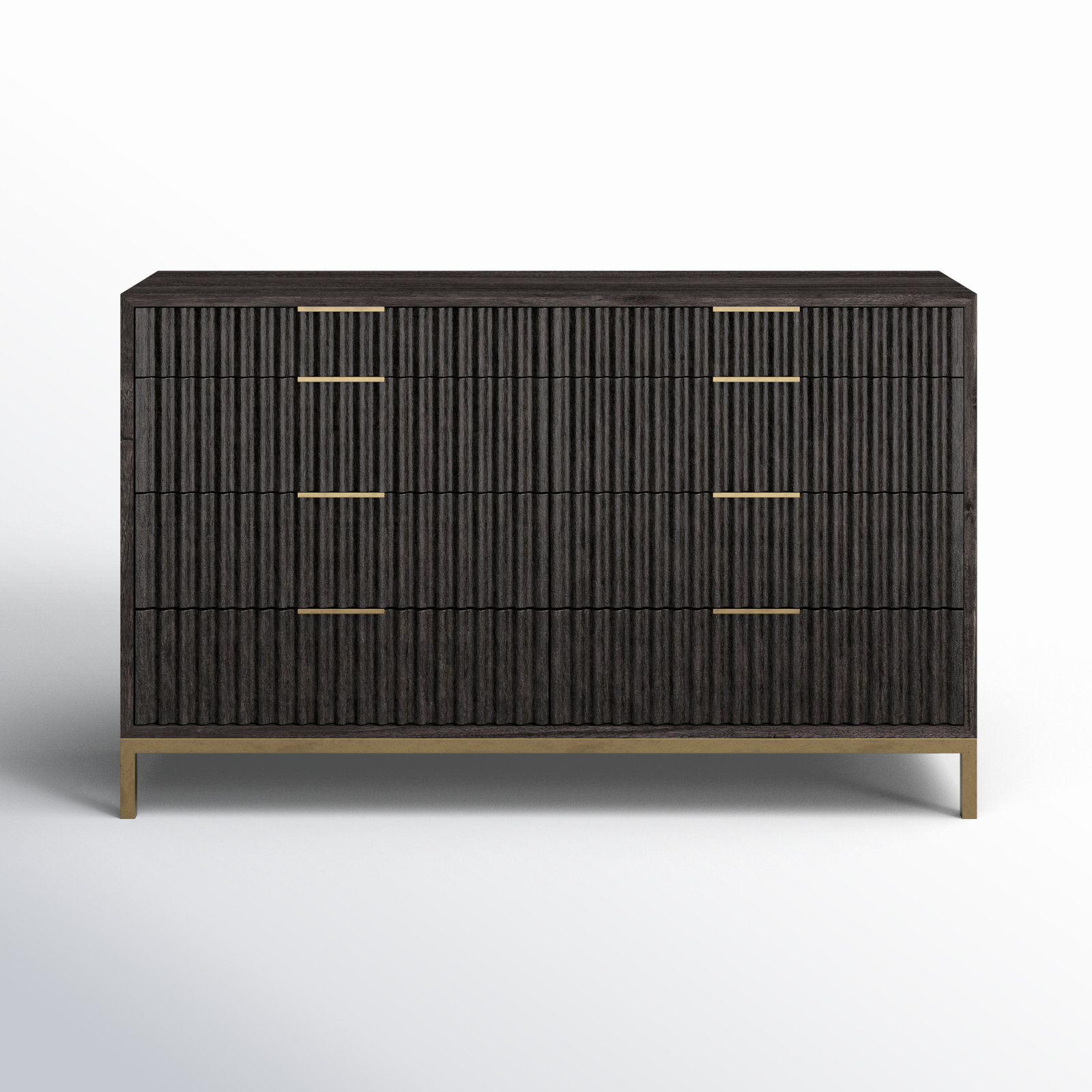 Elyza 8 Drawer 62" W Double Dresser, Black