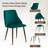 Bayley Modern Green Velvet Dining Accent Chairs with Metal Legs Set of 4