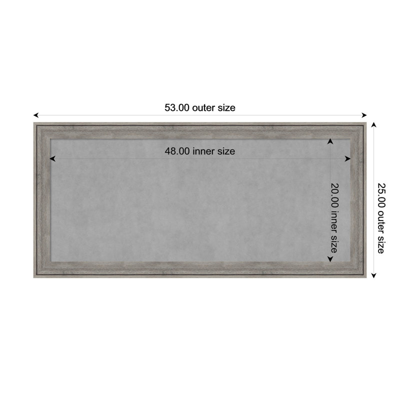 Tableau magnétique gris Regis, H 25 po x l 53 po