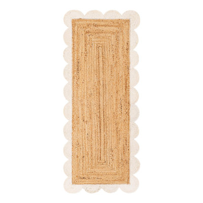 Solid Scallop Braided Jute Rug