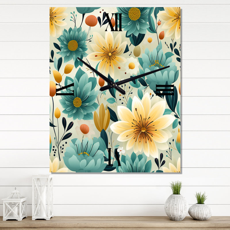 Jamahd - Horloge murale florale, Petit